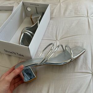 ShoeNTale Silver Heeled Sandals